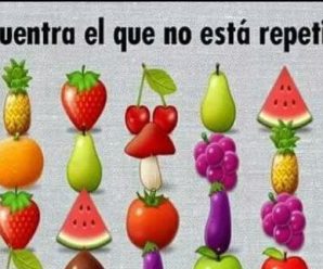 Mira Bien y en 30 Segundos Encuentra la Fruta que no se Repite